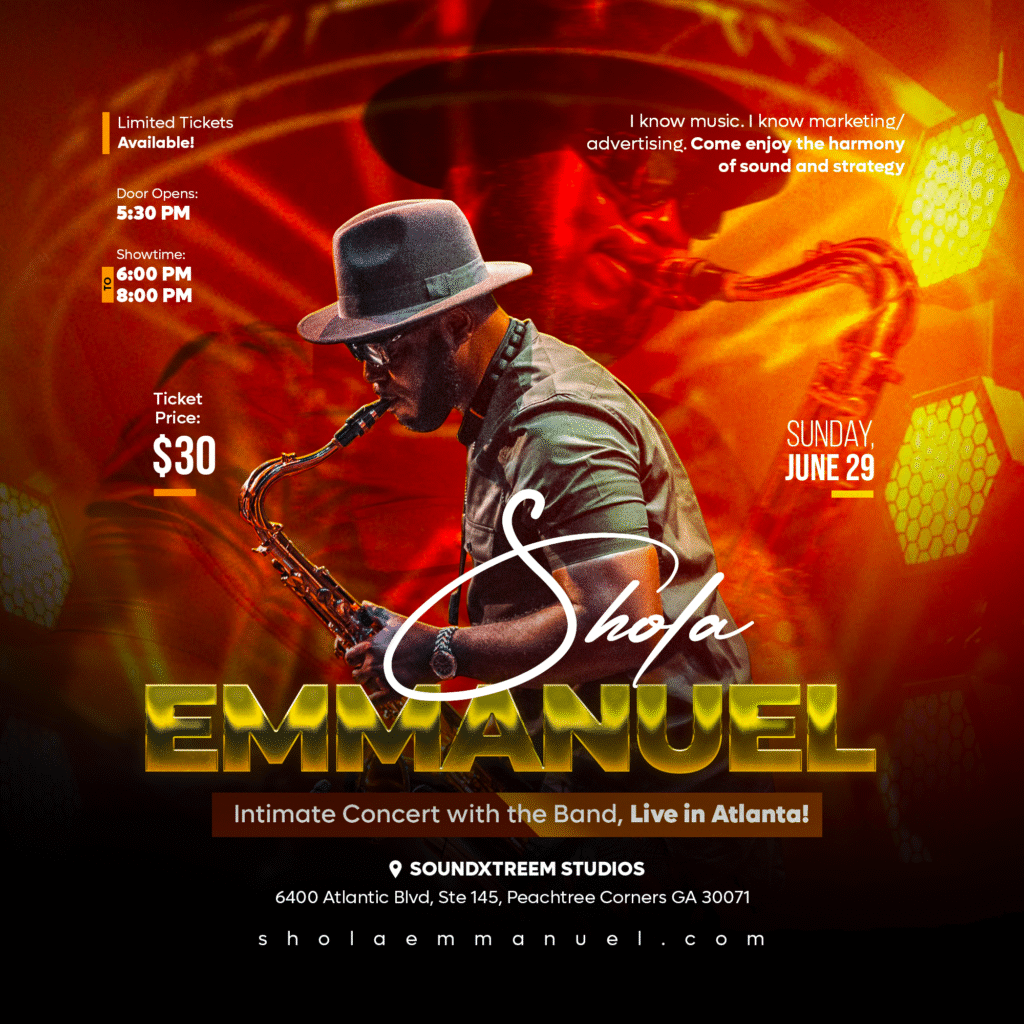 Shola Emmanuel live in Atlanta on June 29, 2025